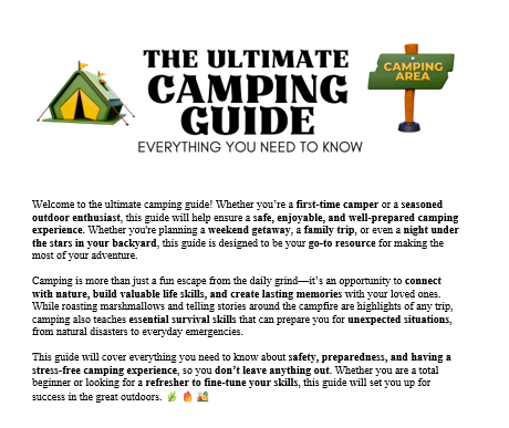 The Ultimate Camping Guide E-book